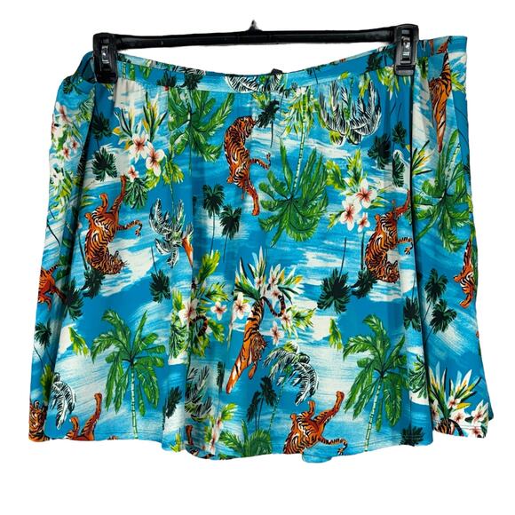 Torrid SZ 5 (5X-Large) Swim Skirt Pull-On Stretch UPF 40+ Tropical Tiger Print - Picture 1 of 6